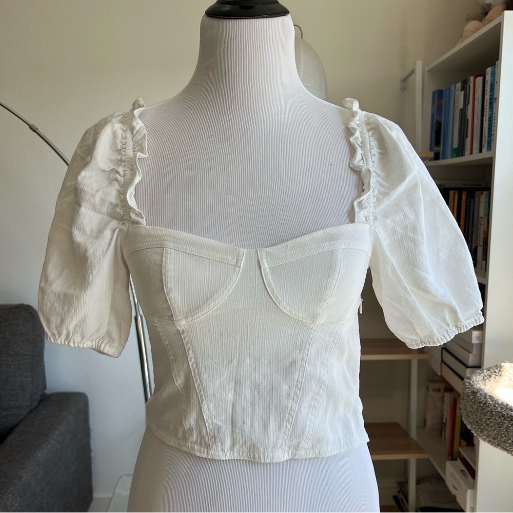 & OTHER STORIES Puff Sleeve Milkmaid Top